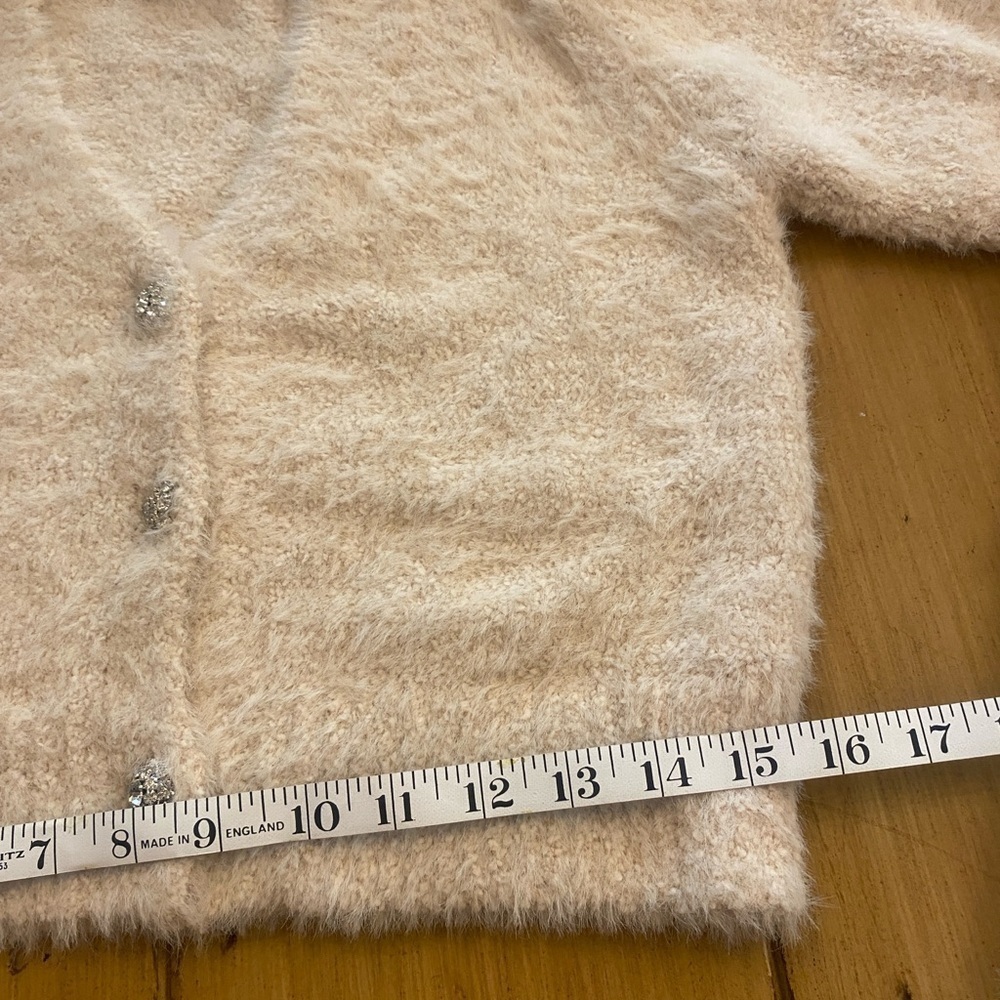 Cropped Cardigan Rhinestone Buttons Cream SAGE THE LABEL Cassie New Size S/M - Picture 11 of 15